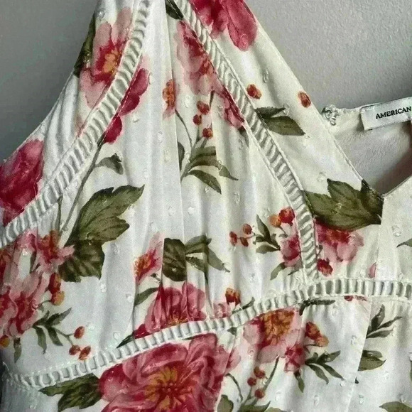 American Eagle White Pink floral jump Suit Romper Wide legged Boho size 2 - Picture 8 of 12